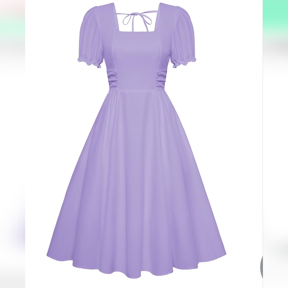 Belle Poque Vintage Lavander  Cottagecore Cocktail Dress Large